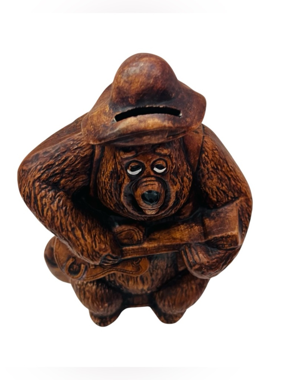 Vintage Disney Productions Big Al Country Bear Jamboree Brown Ceramic Coin Bank